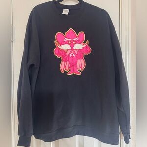 Black Sweatshirt With Pink Texas Tech Mascot